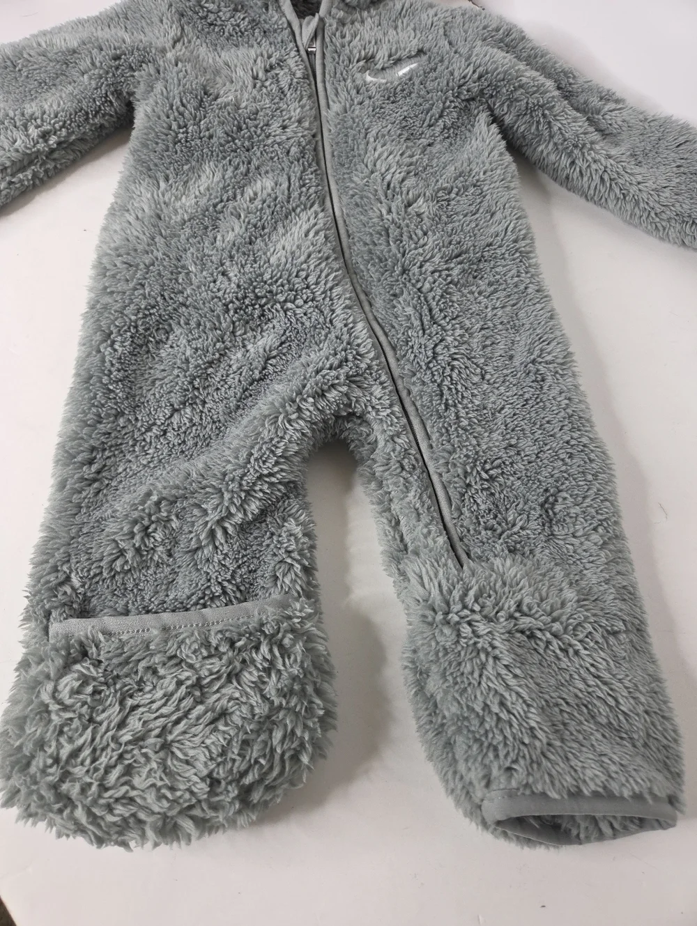 Nike Baby Boy Or Girl Soft Dusty Teal Sherpa All In 1 Hooded Outerwear 6 Months